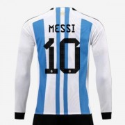Maglie Nazionali Di Calcio Argentina Coppa del Mondo 2022 Lionel Messi 10 Prima Divisa Manica Lunga..